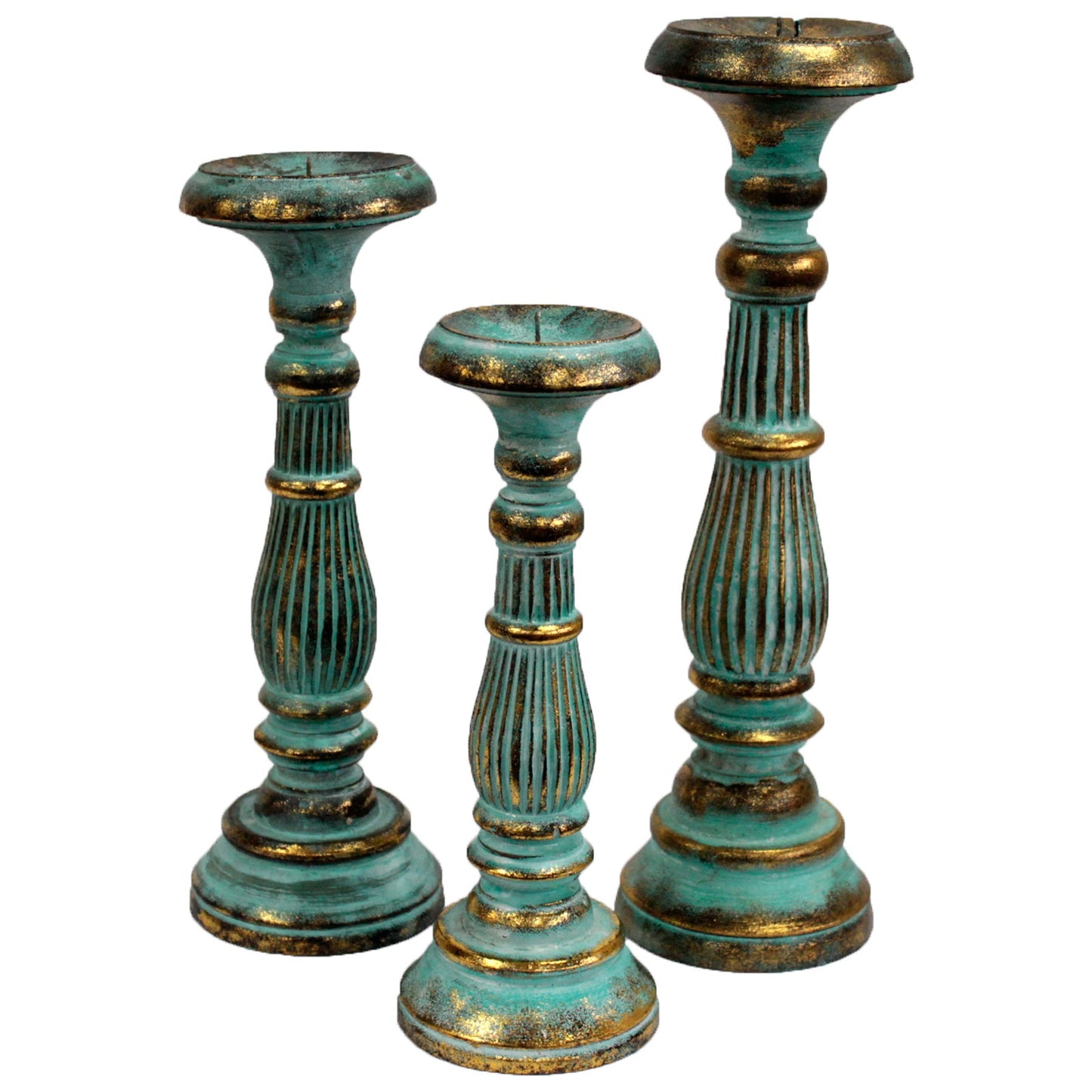 Candle Stand - Turquois Gold- white gold