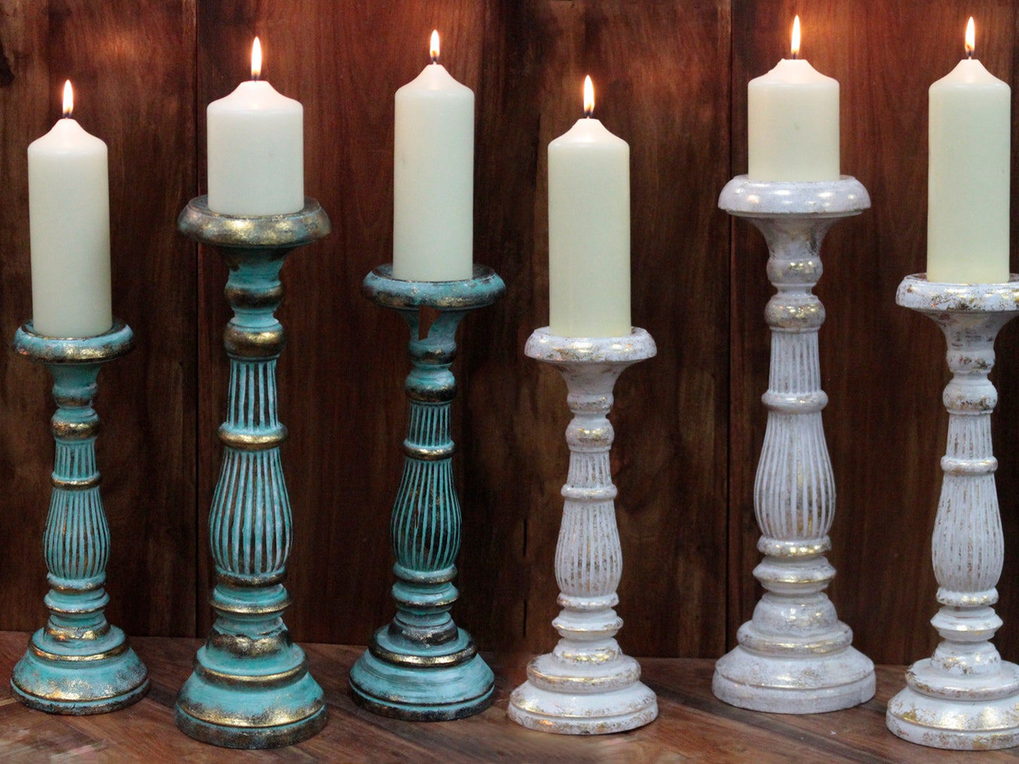 Candle Stand - Turquois Gold- white gold
