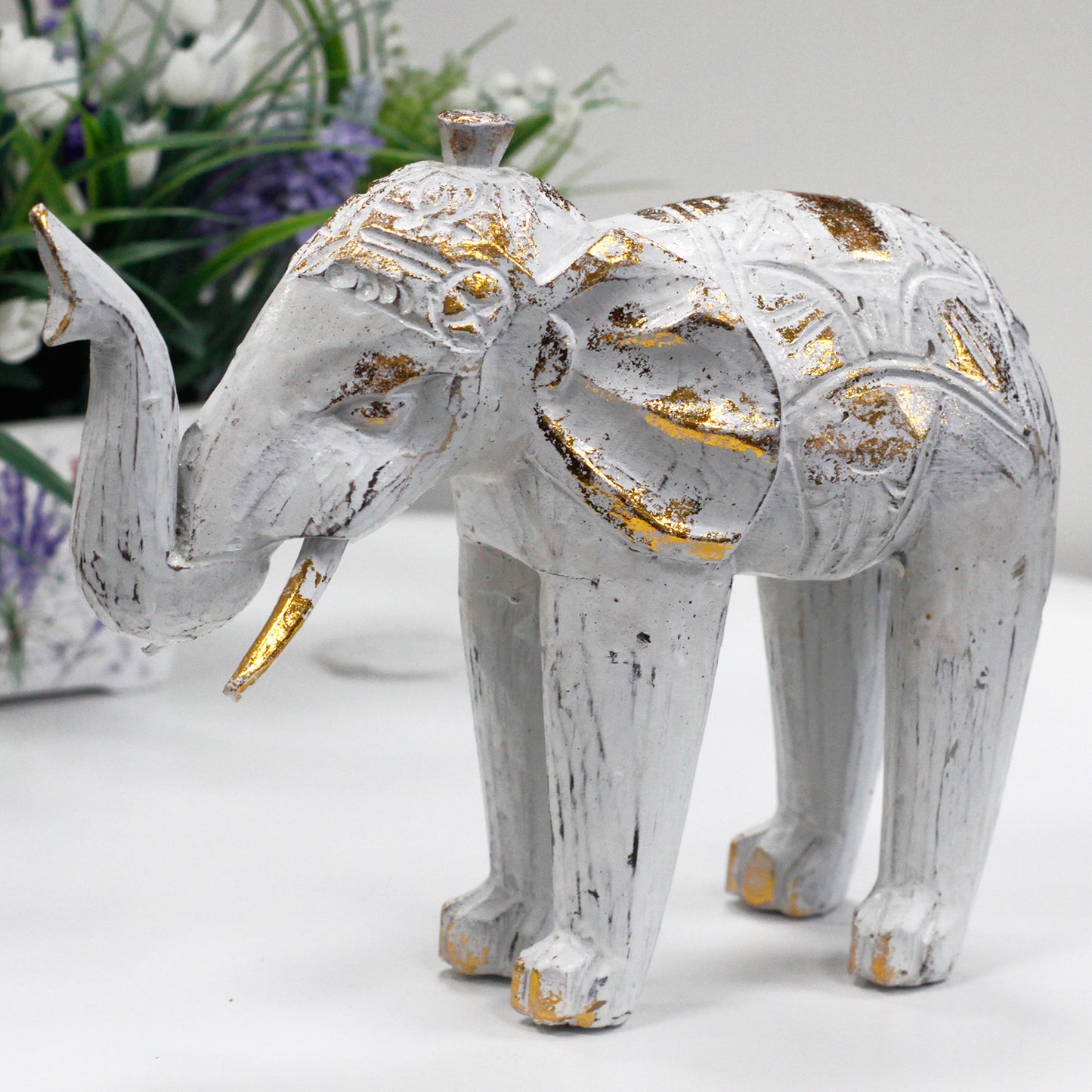 Wood Carved Elephant - home decor