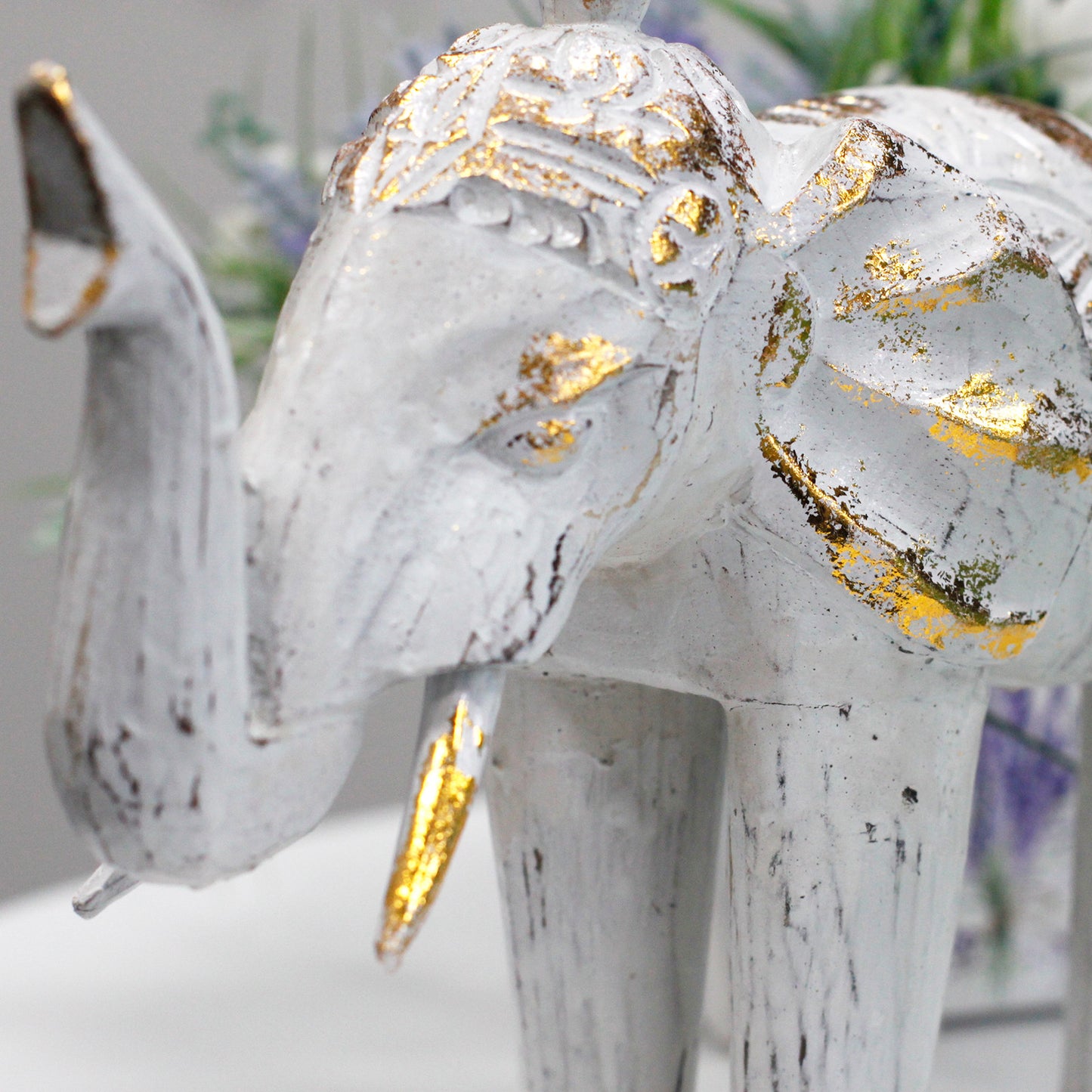 Wood Carved Elephant - home decor