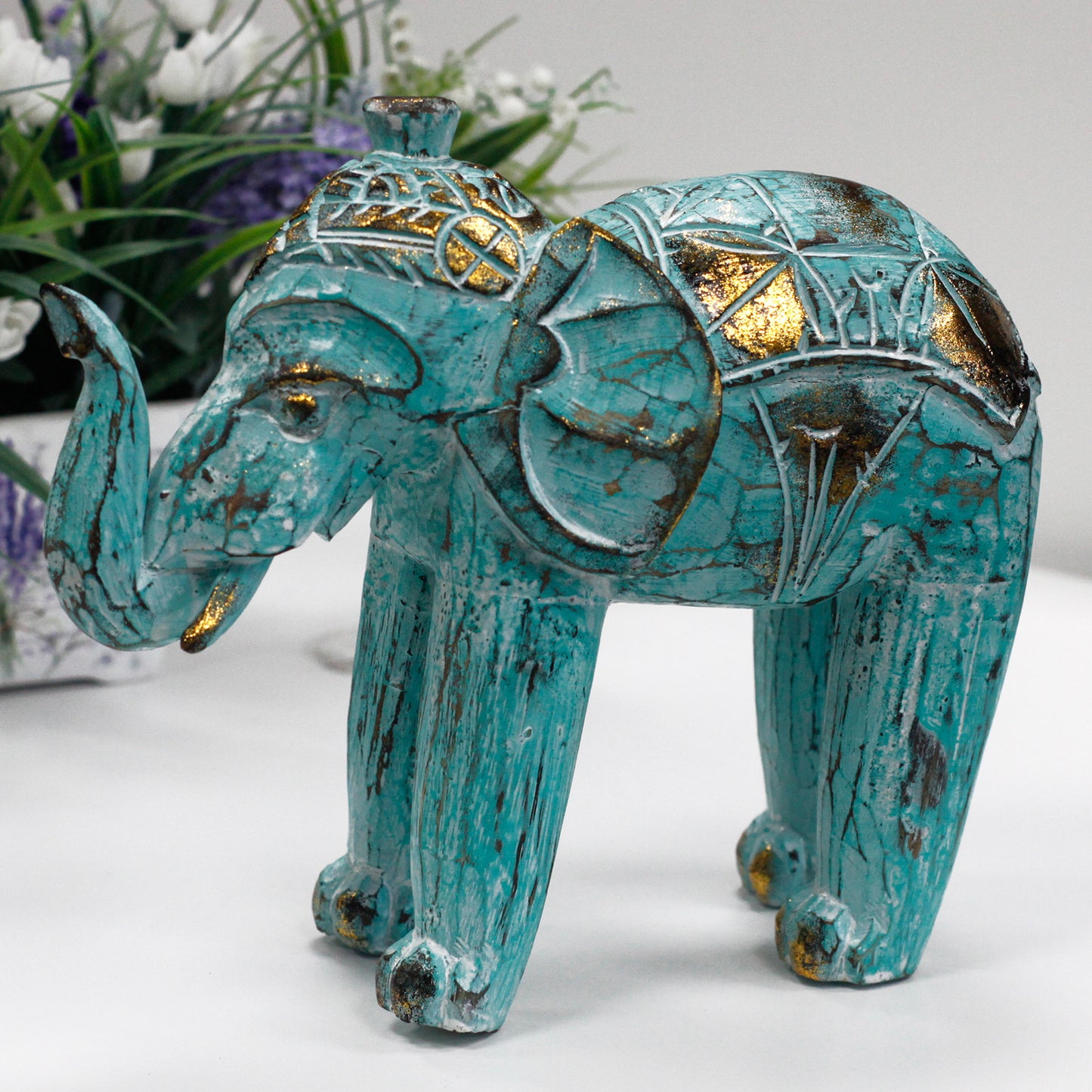 Wood Carved Elephant - home decor