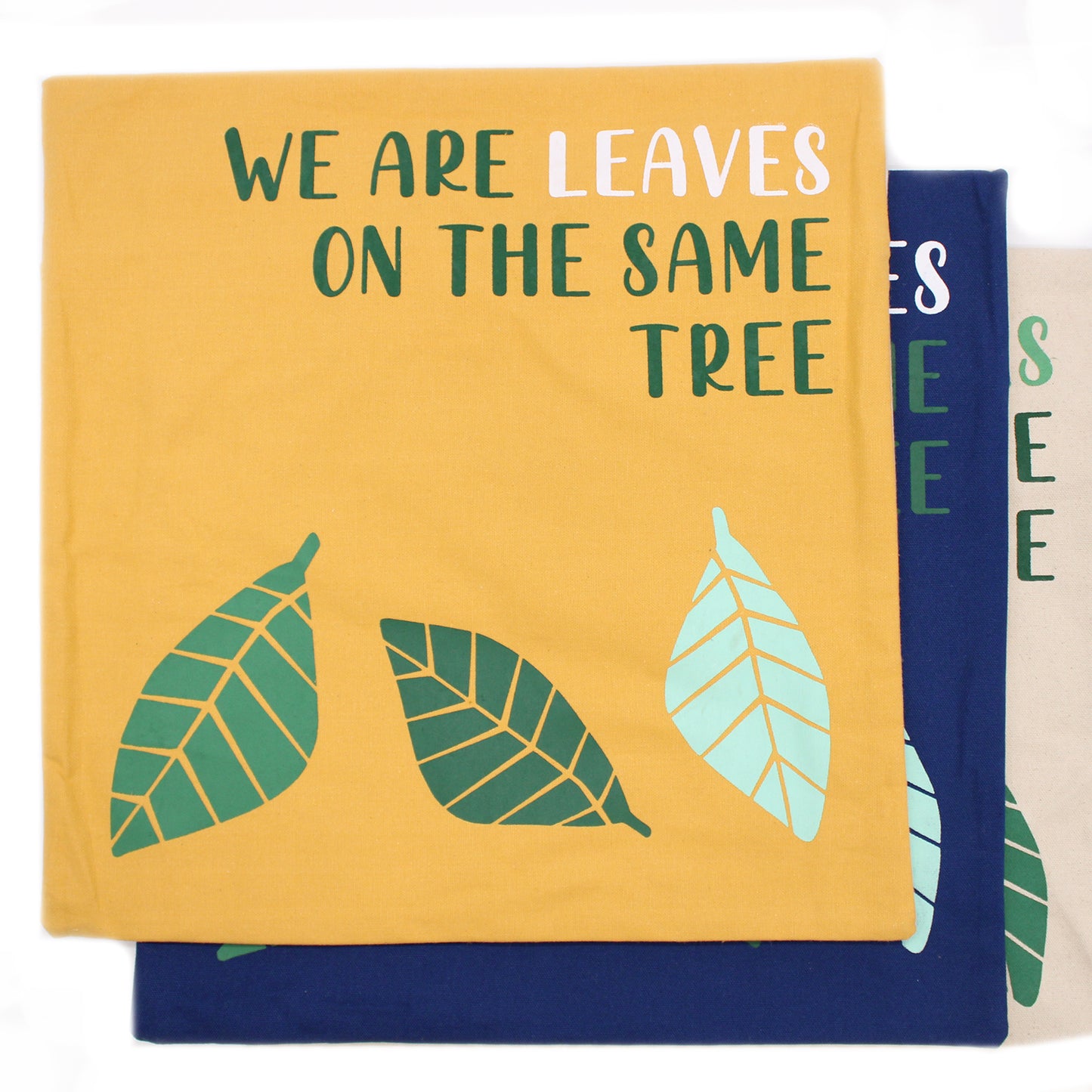 3x Printed Cotton Cushion Cover
