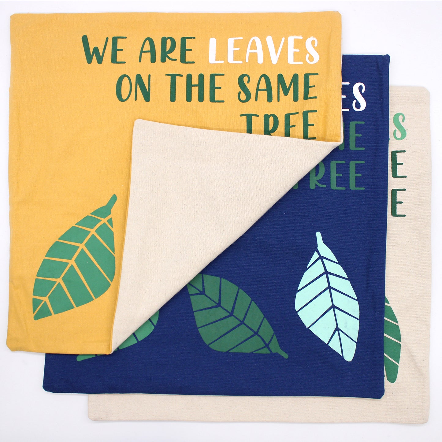 3x Printed Cotton Cushion Cover