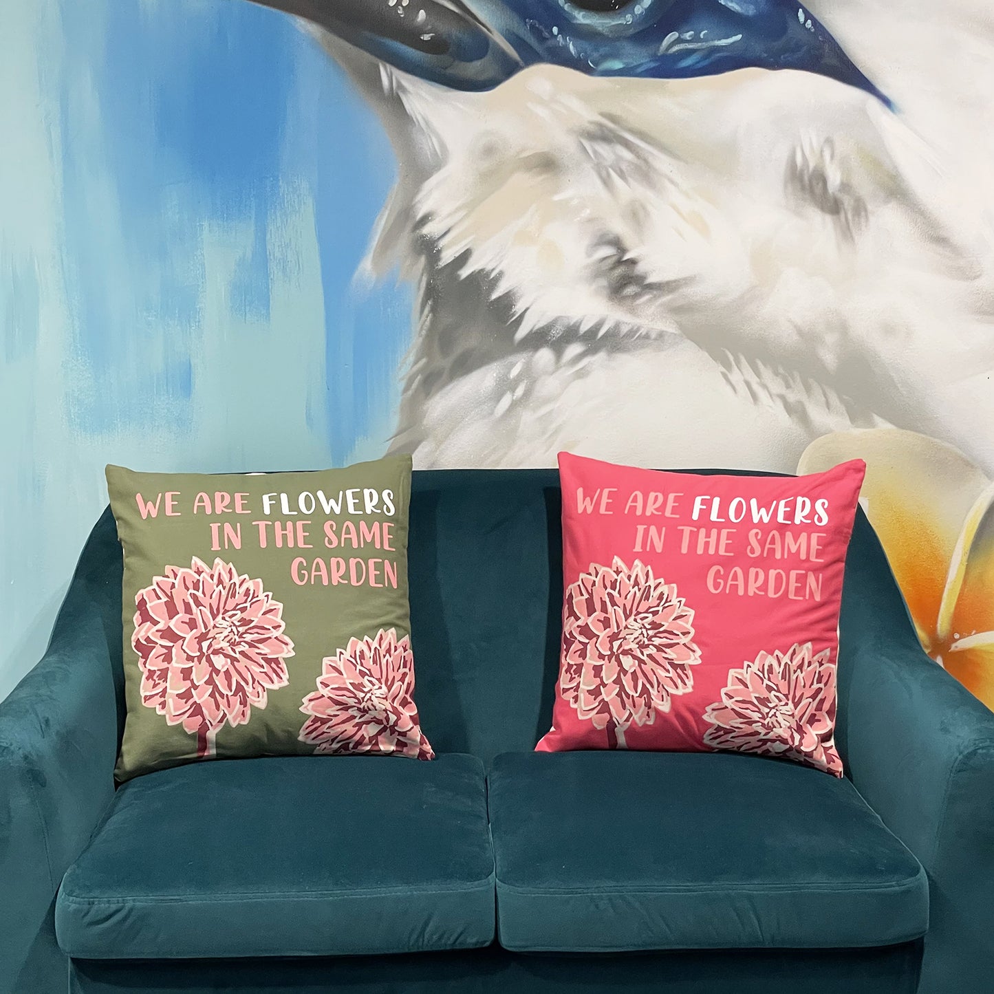 3x Printed Cotton Cushion Cover