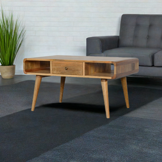 Curved Oak-ish Coffee Table