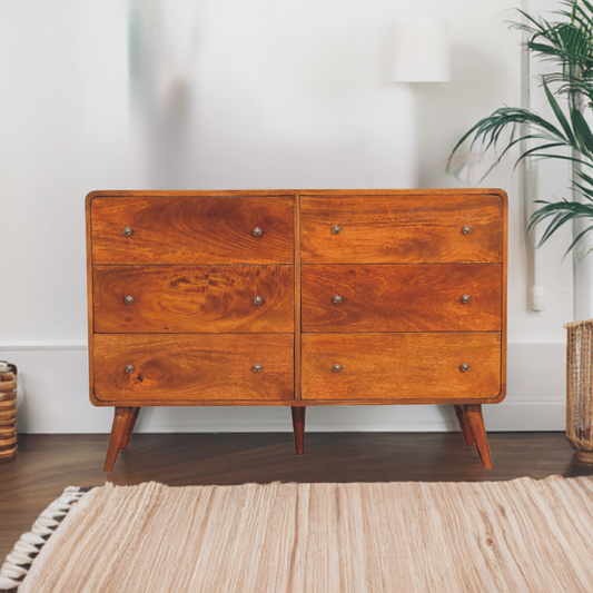 Large Curved Chestnut Chest