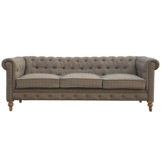 Multi Tweed 3 Seat Chesterfield Sofa