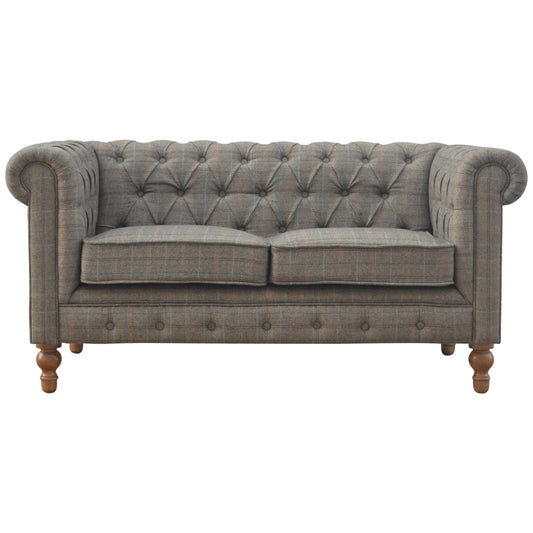Multi Tweed 2 Seat Chesterfield sofa