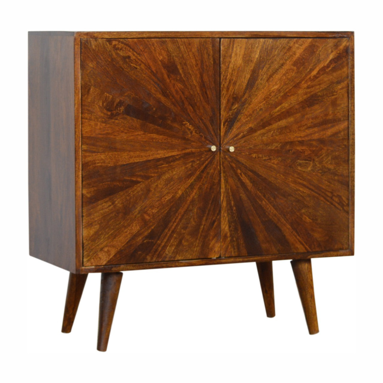 Solid Wood Chestnut Sunrise Sideboard Cabinet