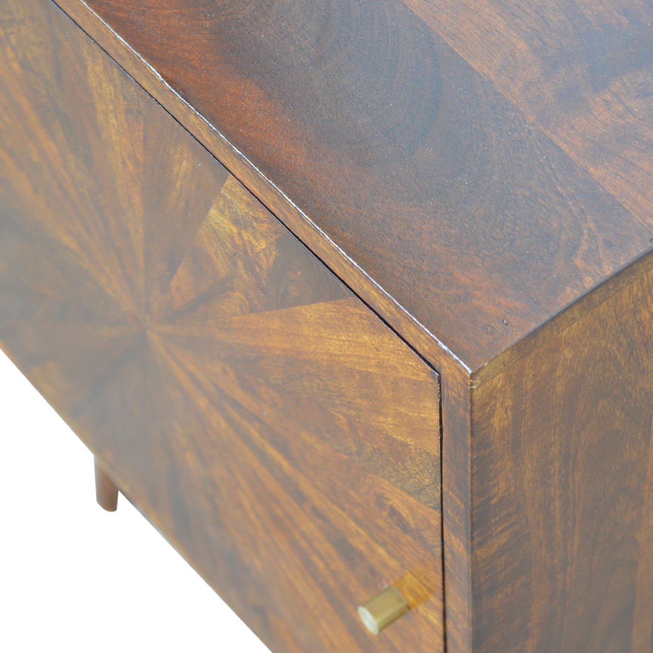 Solid Wood Chestnut Sunrise Sideboard Cabinet