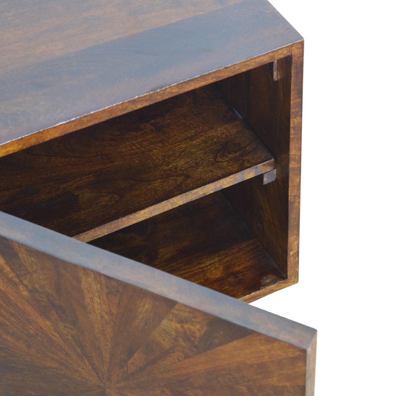 Solid Wood Chestnut Sunrise Sideboard Cabinet