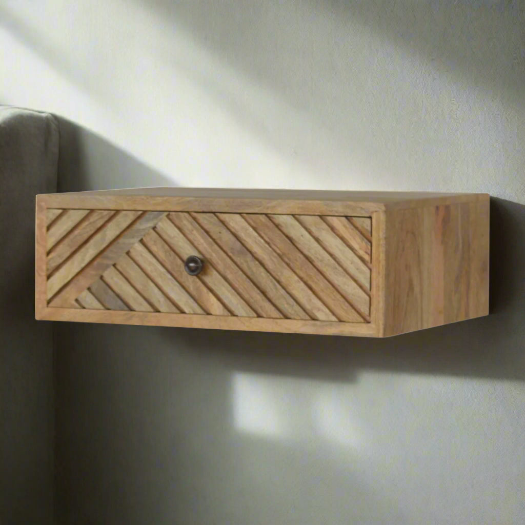 Floating Line Carved Bedside table