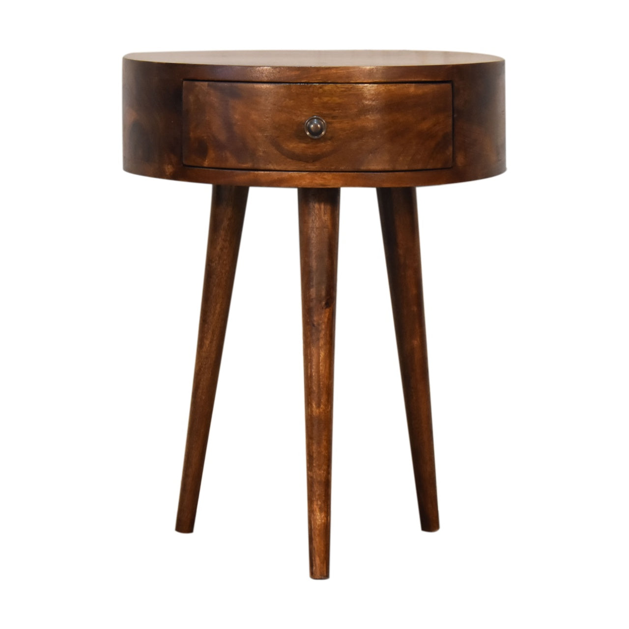 Chestnut Semi Circle Bedside lamp table