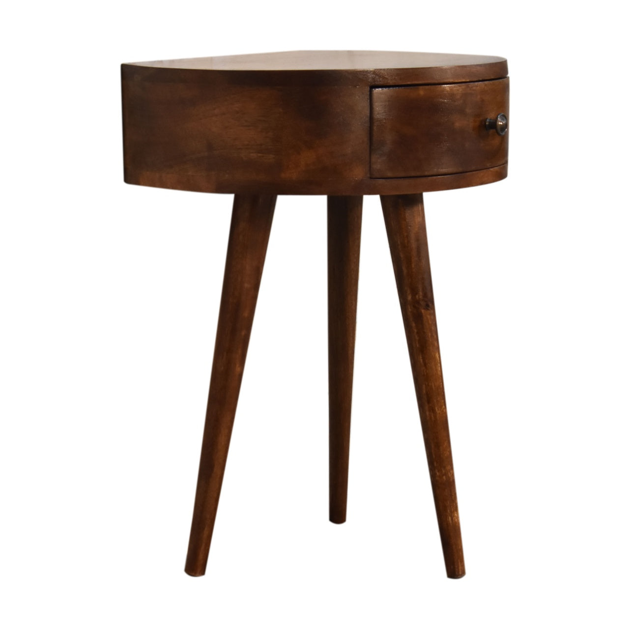 Chestnut Semi Circle Bedside lamp table
