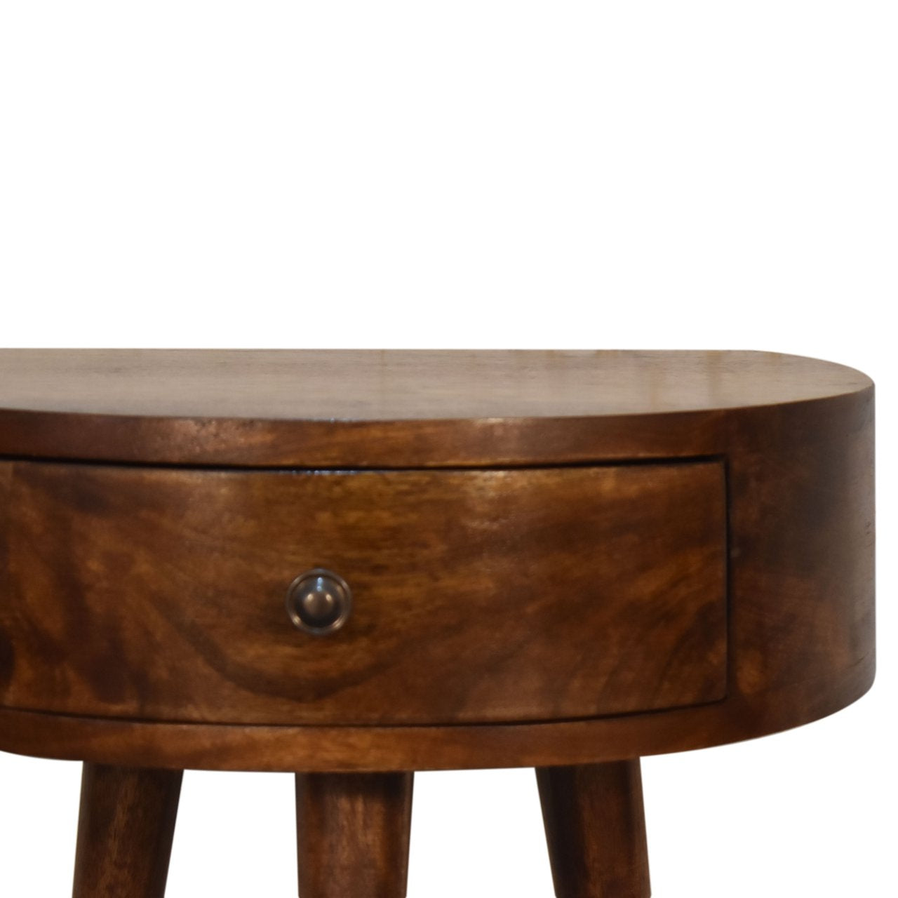 Chestnut Semi Circle Bedside lamp table