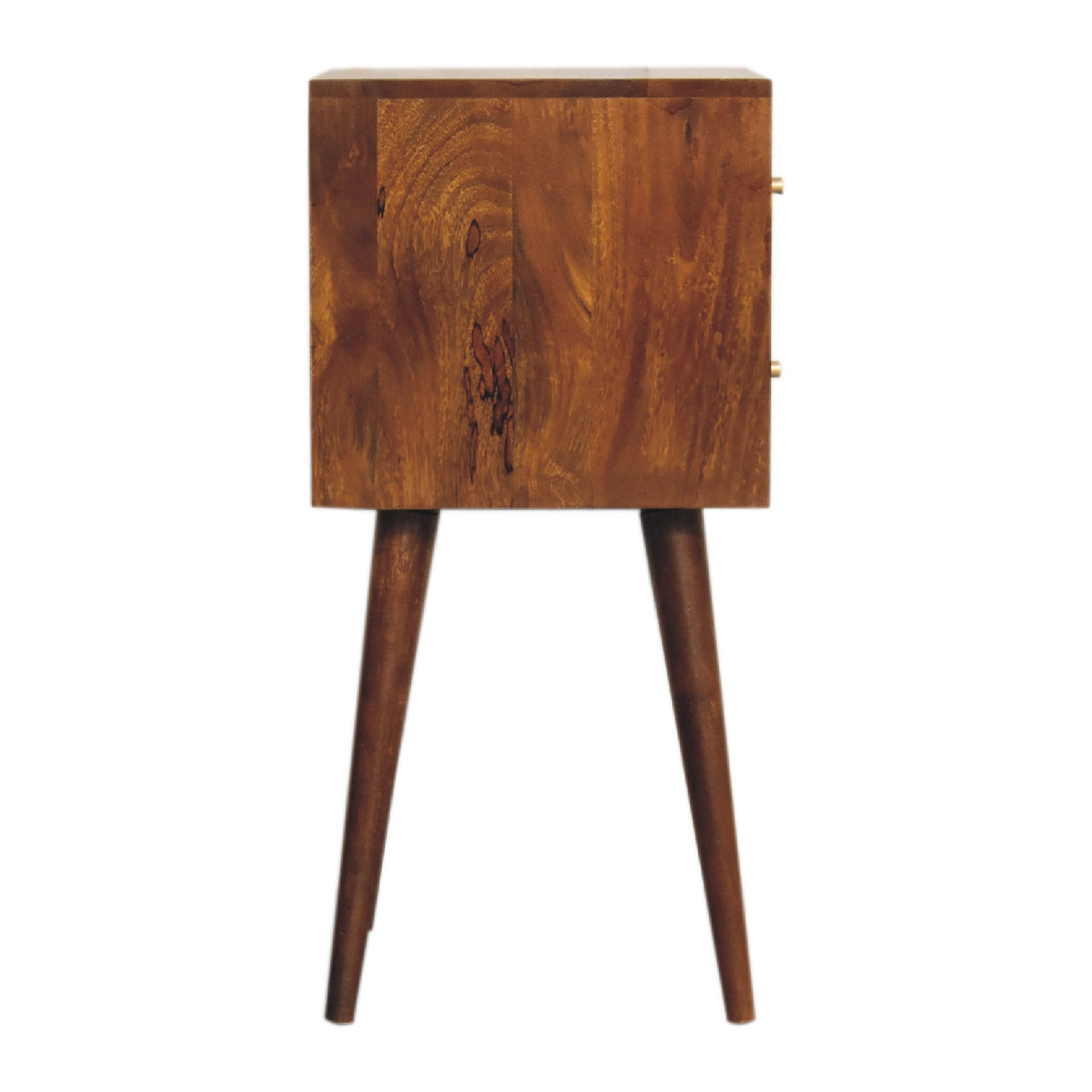 Mini Chestnut Cube 2 Drawer Bedside table night stand