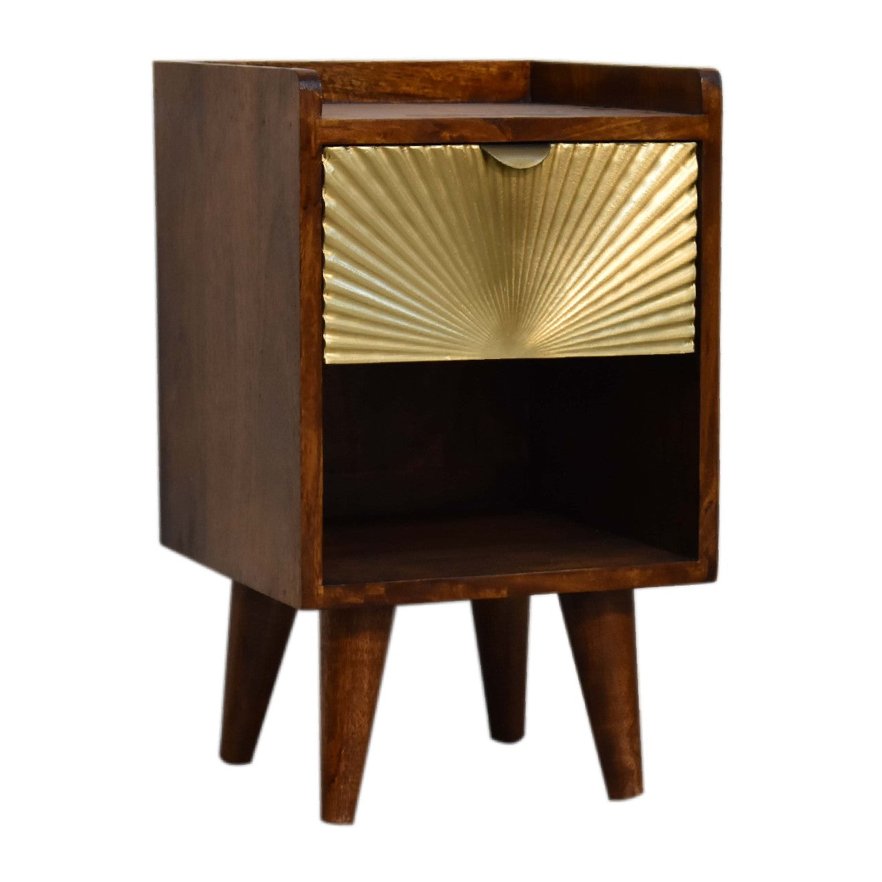 Mini Manila Gold 1 Drawer Bedside Table Night Stand