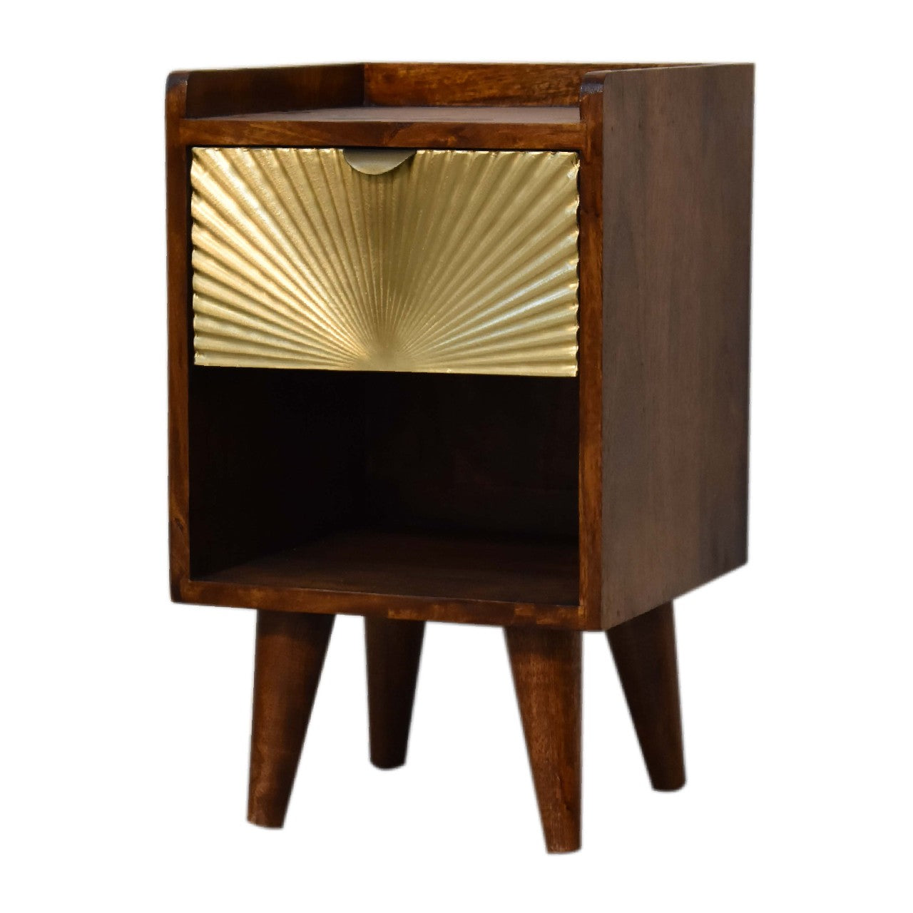 Mini Manila Gold 1 Drawer Bedside Table Night Stand
