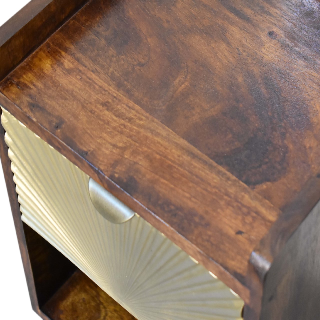Mini Manila Gold 1 Drawer Bedside Table Night Stand