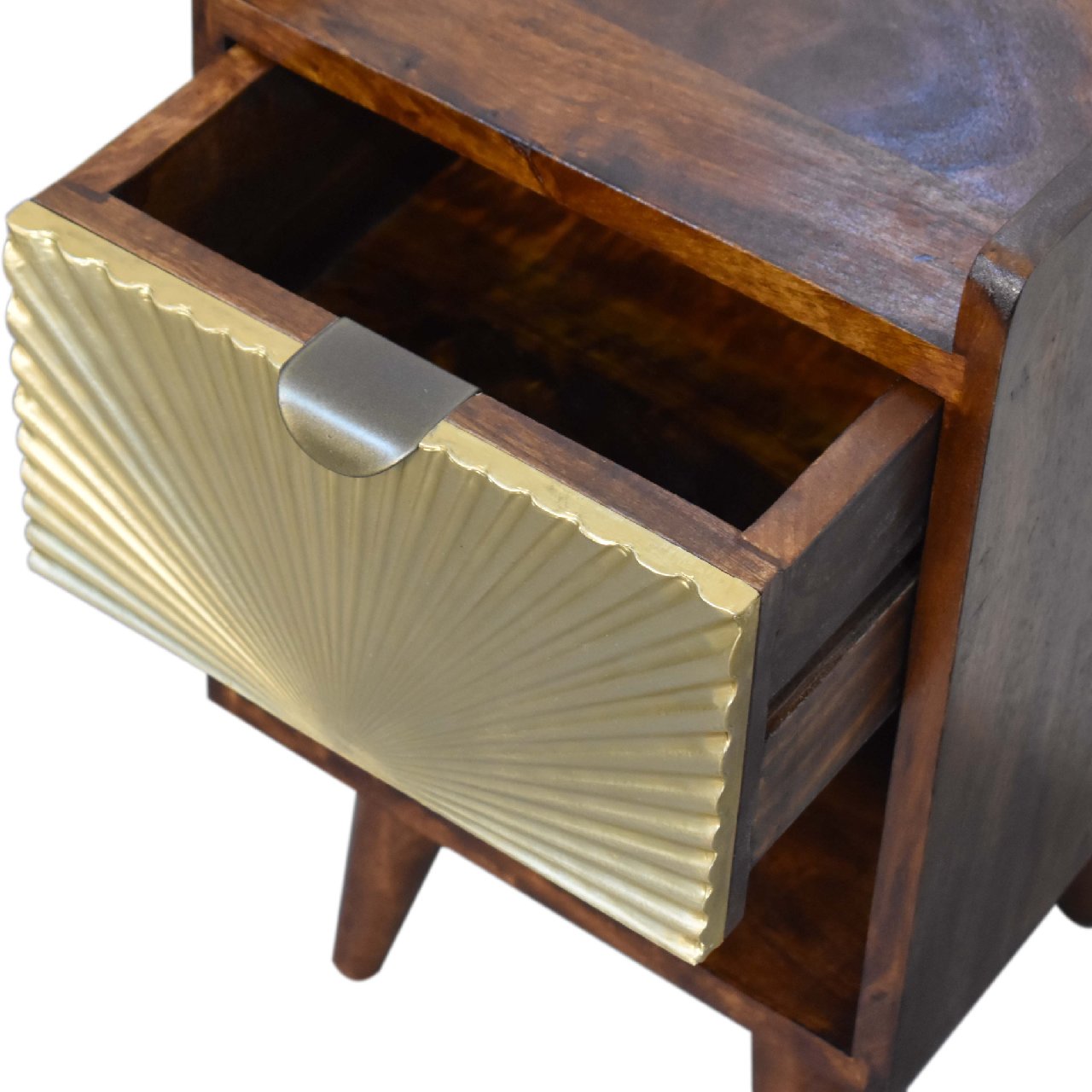 Mini Manila Gold 1 Drawer Bedside Table Night Stand