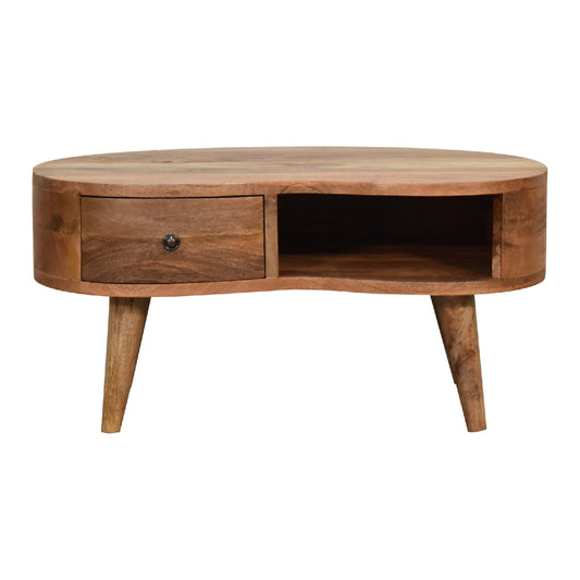 Solid Wood Mini Oak-ish Wave Coffee Table