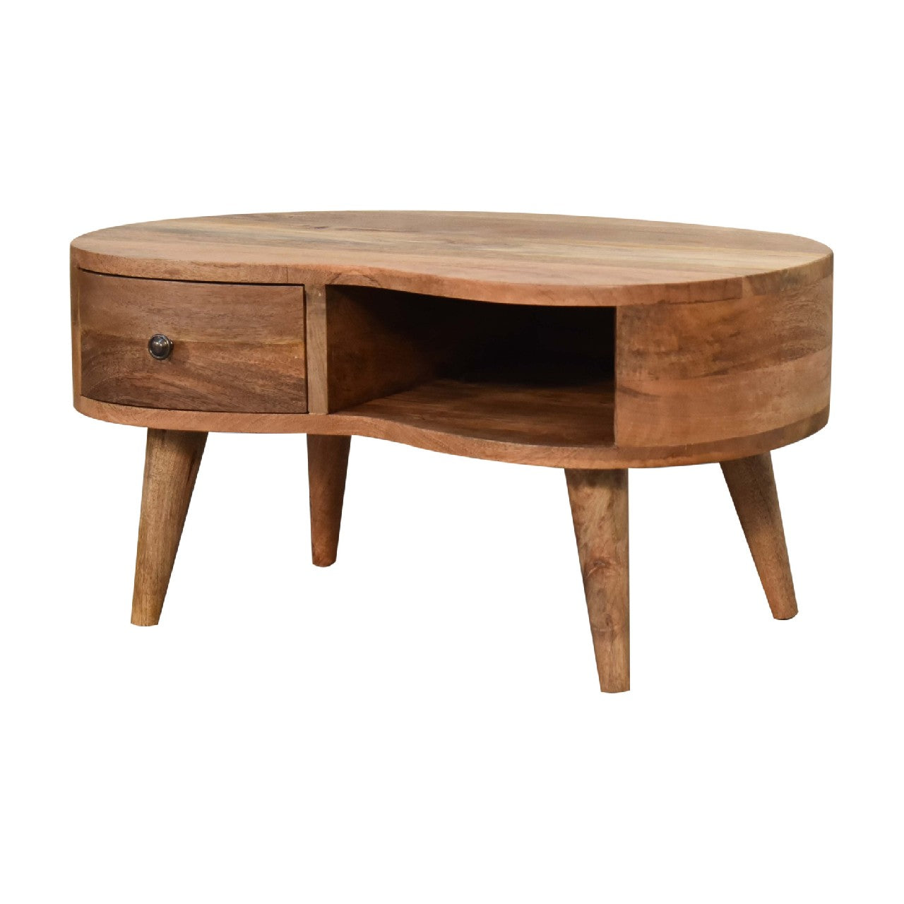 Solid Wood Mini Oak-ish Wave Coffee Table