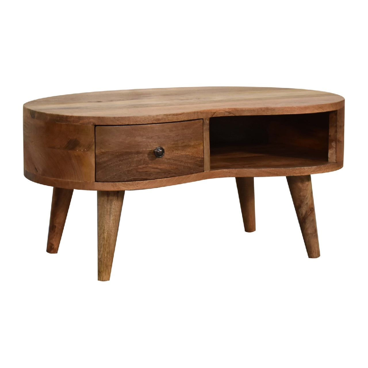Solid Wood Mini Oak-ish Wave Coffee Table