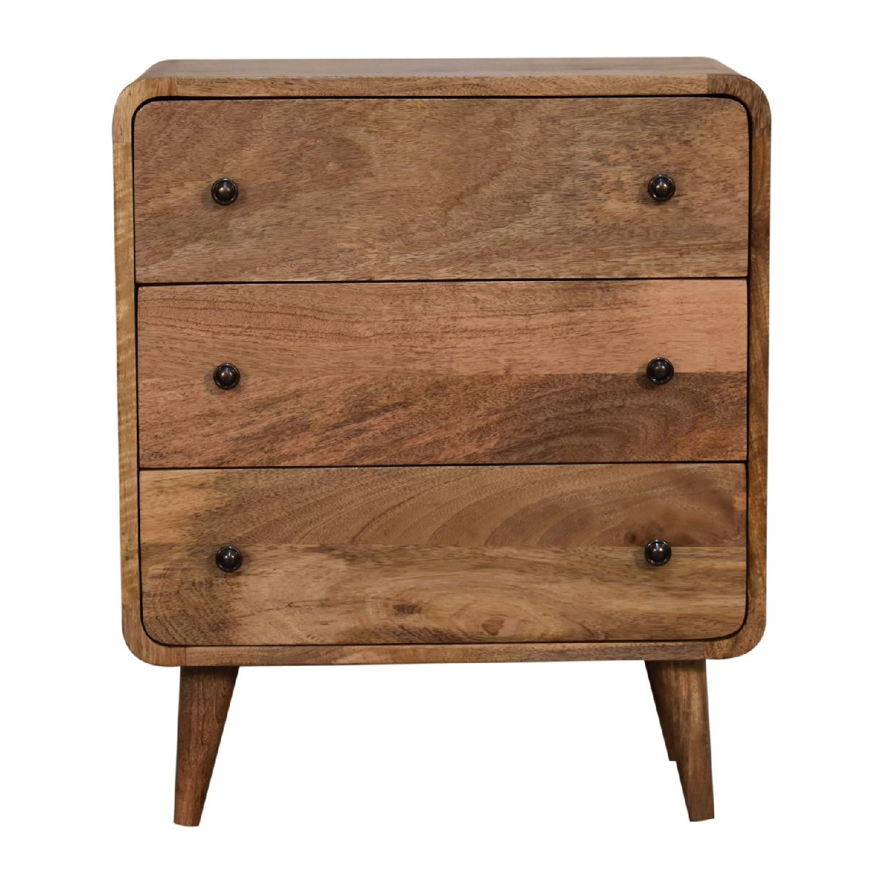 Mini Curved Oak-ish Chest Of Draws