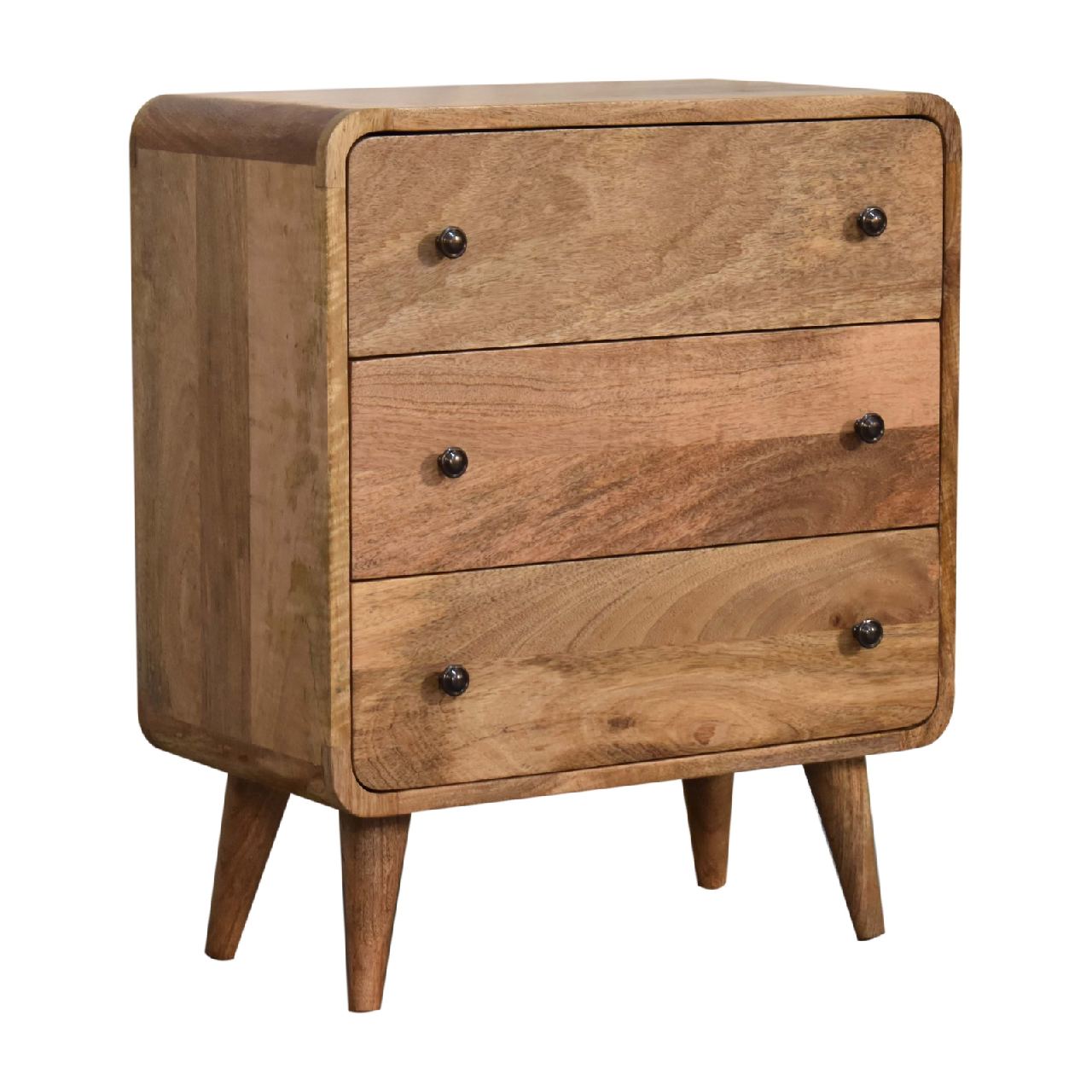 Mini Curved Oak-ish Chest Of Draws