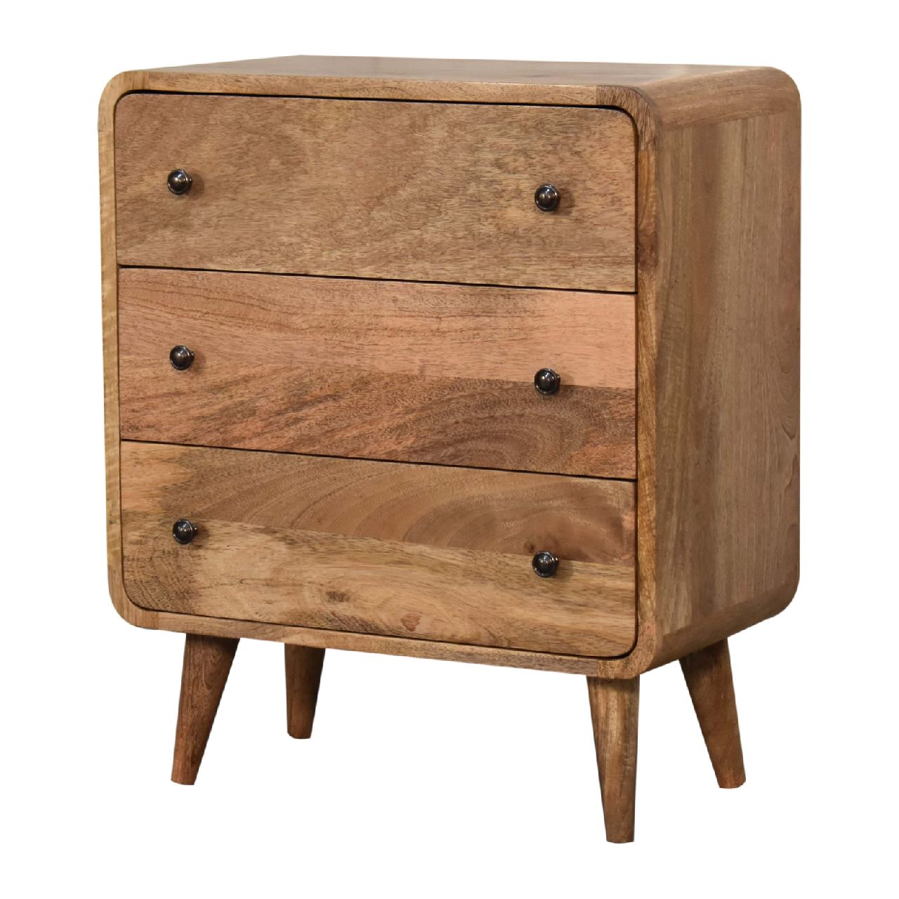 Mini Curved Oak-ish Chest Of Draws