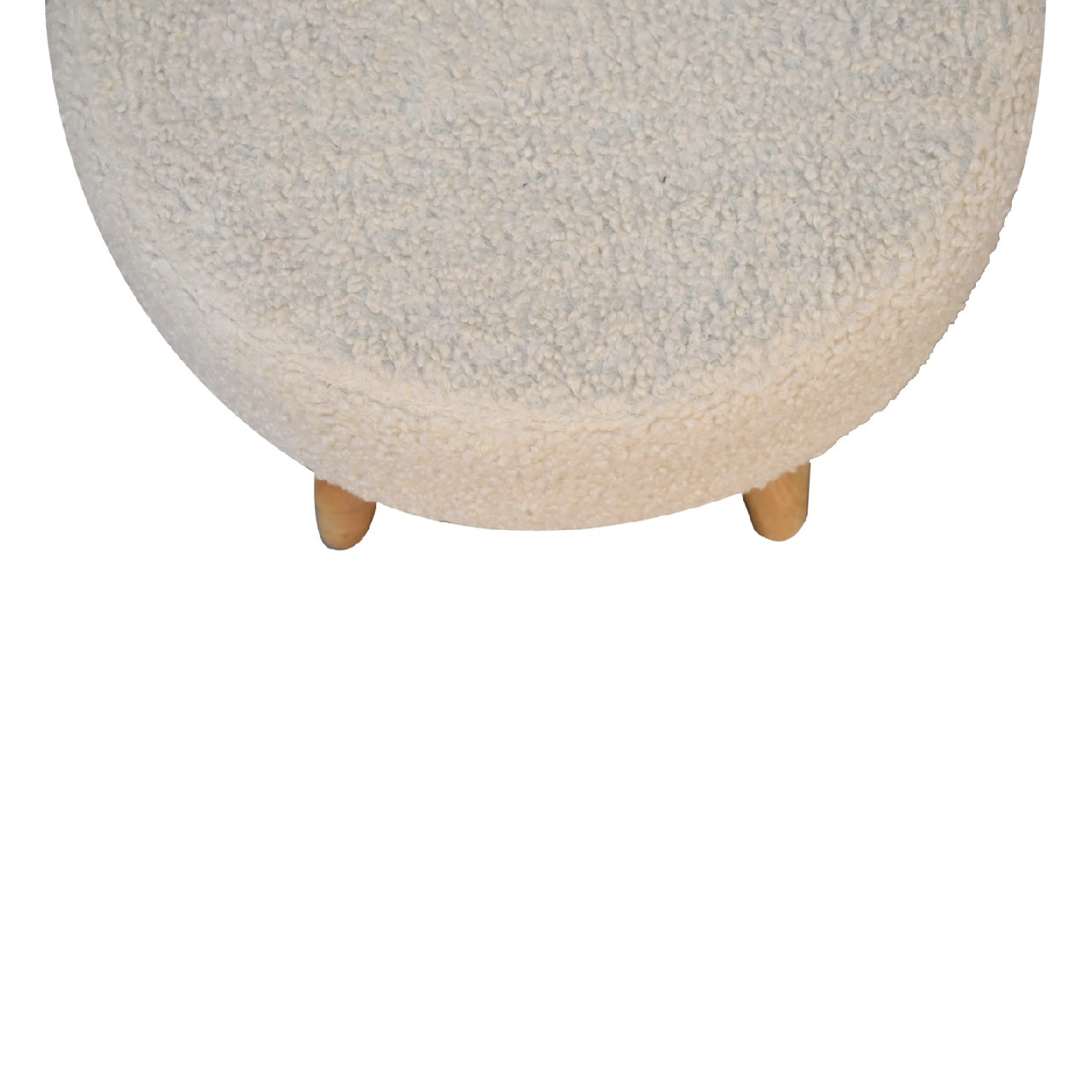 Cream 100% cotton Boucle Petite Footstool