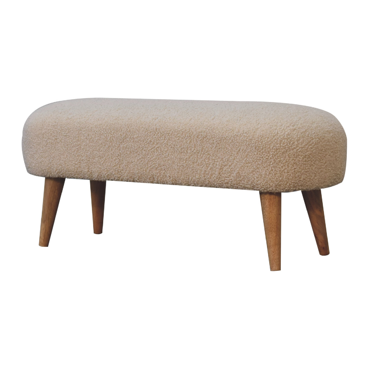 Handwoven Boucle Hallway Entryway Bench