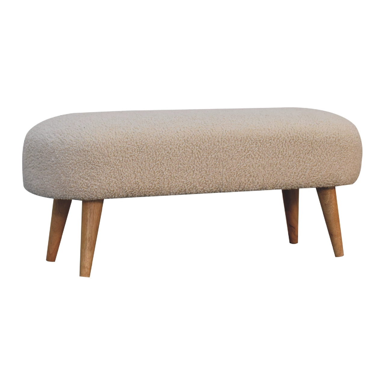 Handwoven Boucle Hallway Entryway Bench