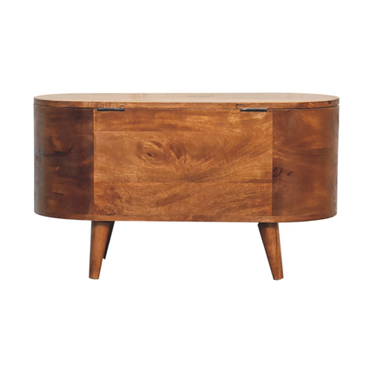 Chestnut Rounded Oval Lid up Blanket Box