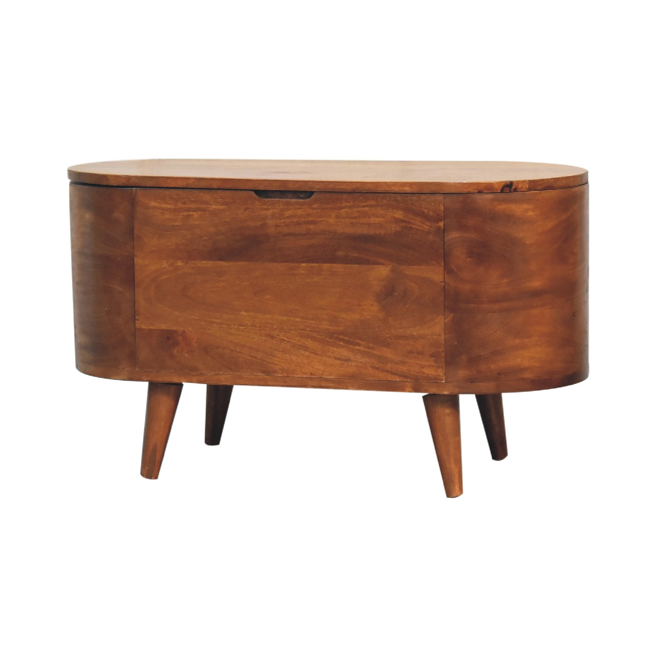 Chestnut Rounded Oval Lid up Blanket Box