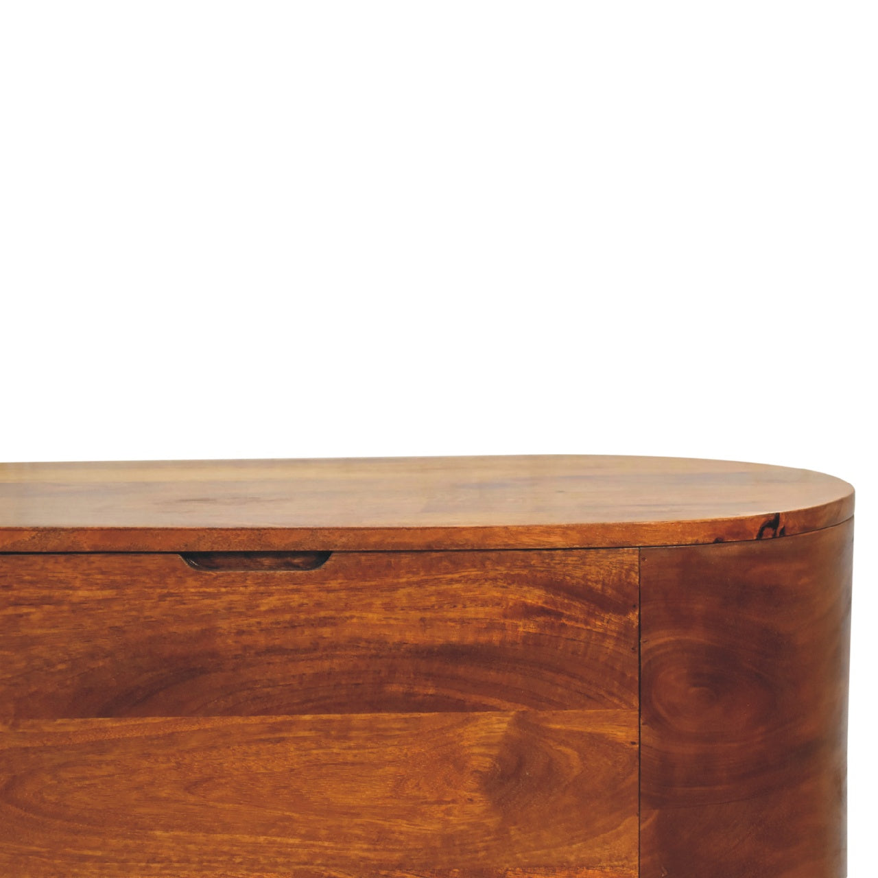 Chestnut Rounded Oval Lid up Blanket Box