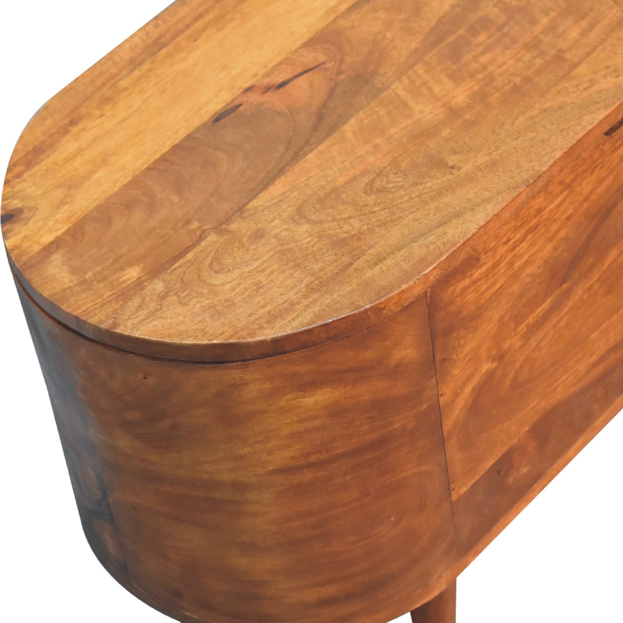 Chestnut Rounded Oval Lid up Blanket Box