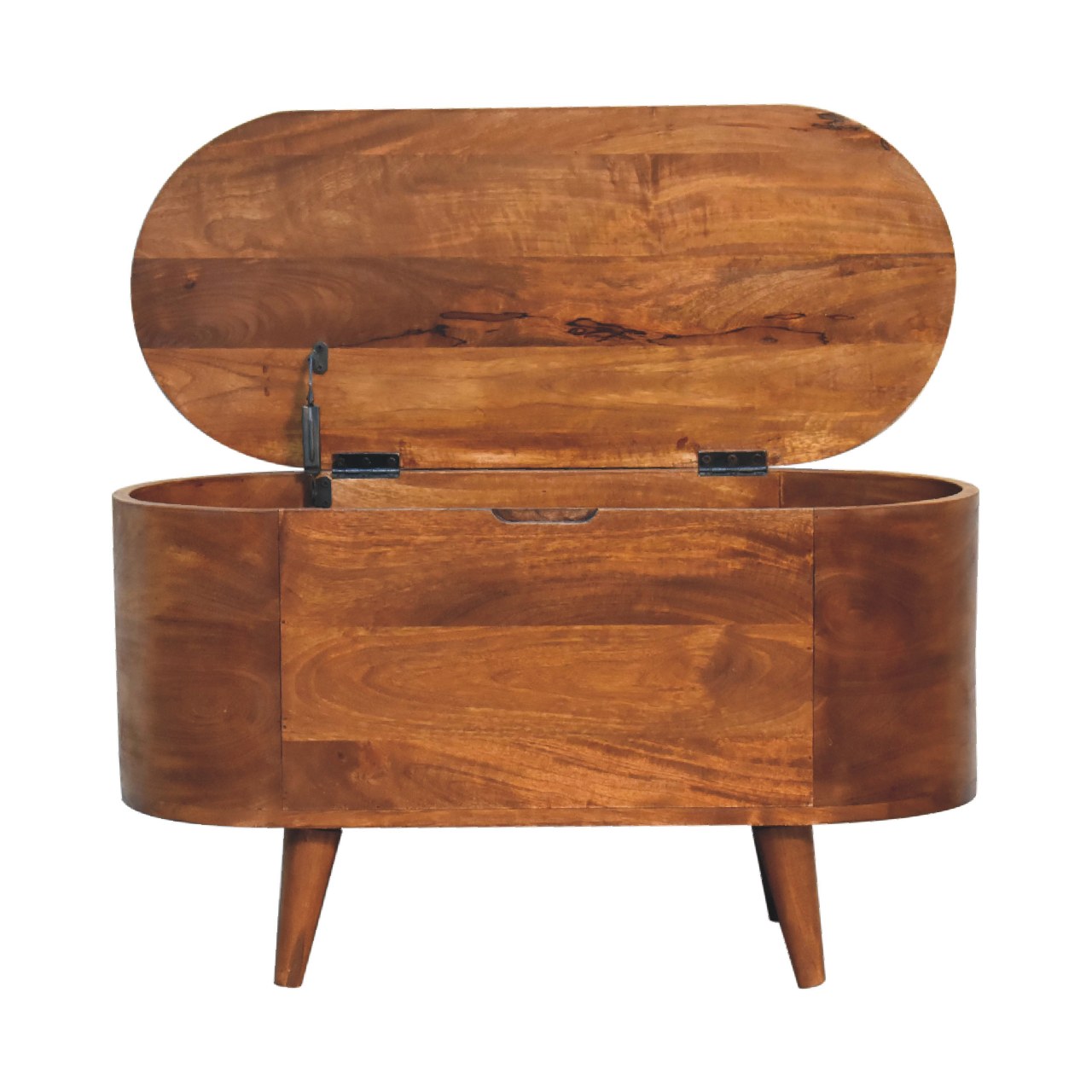 Chestnut Rounded Oval Lid up Blanket Box