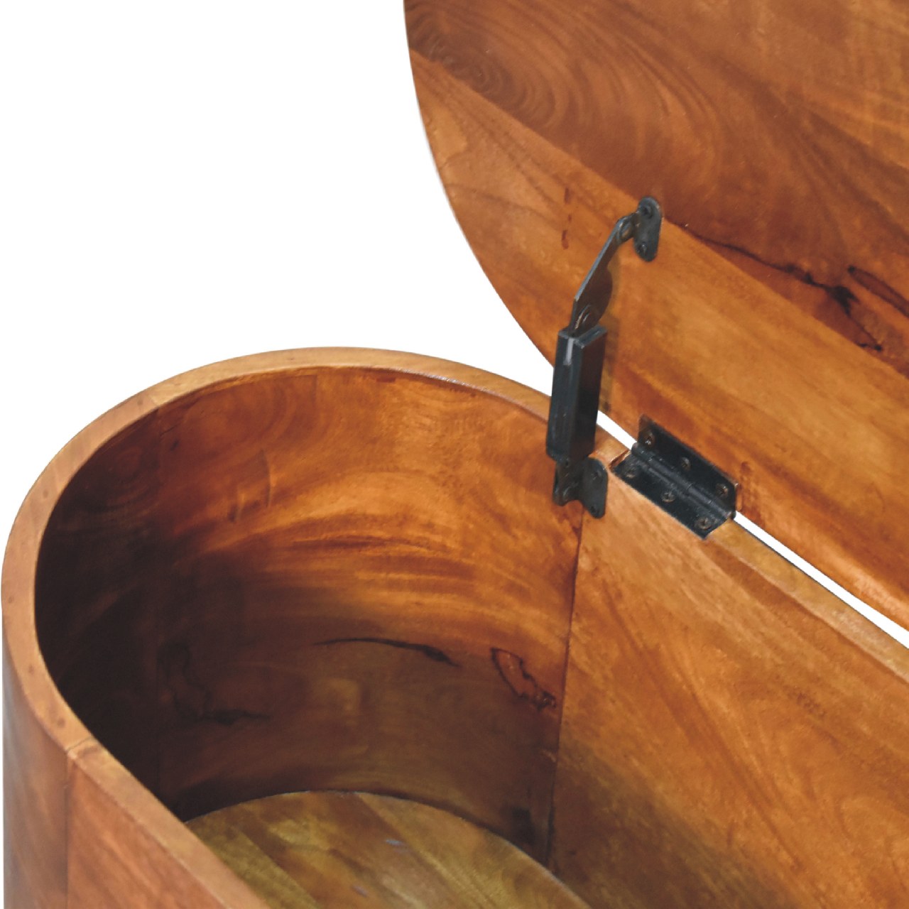 Chestnut Rounded Oval Lid up Blanket Box