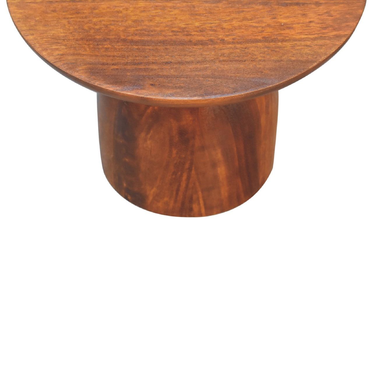Little Round Wooden Chestnut Side Table