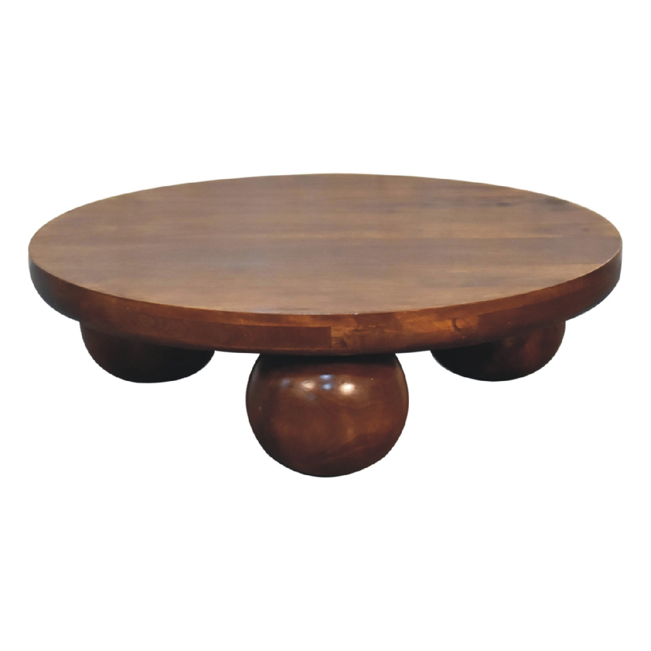 Solid Wood Chestnut Central Ball Coffee Table