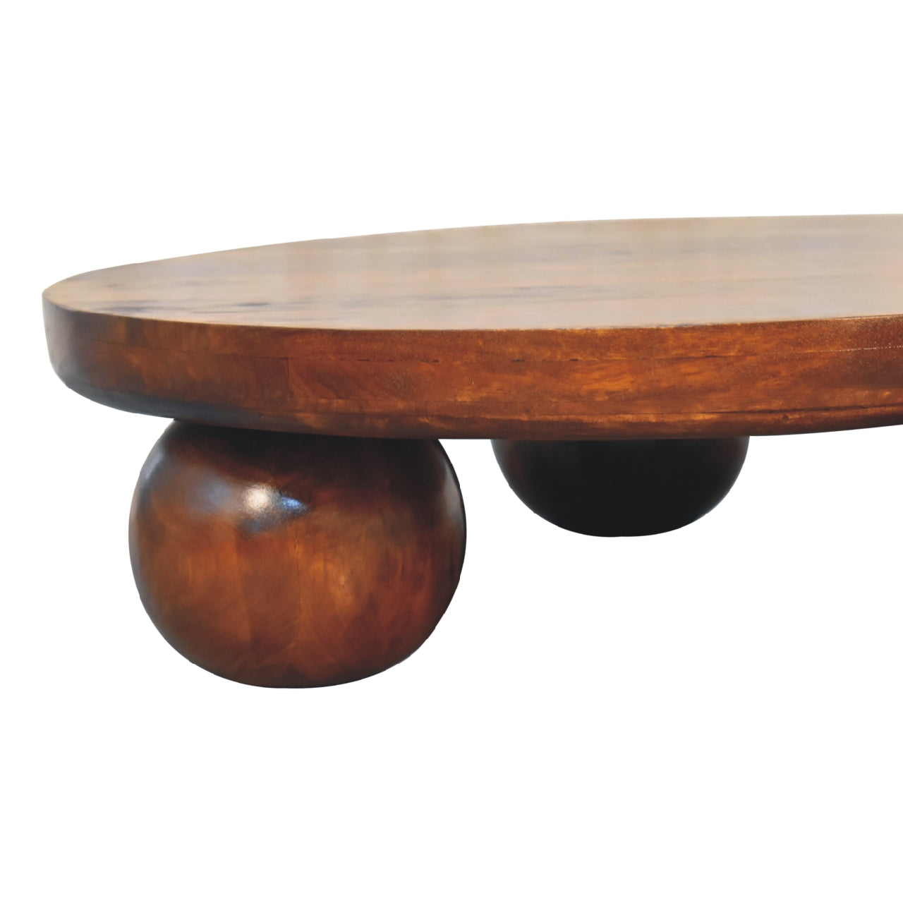 Solid Wood Chestnut Central Ball Coffee Table