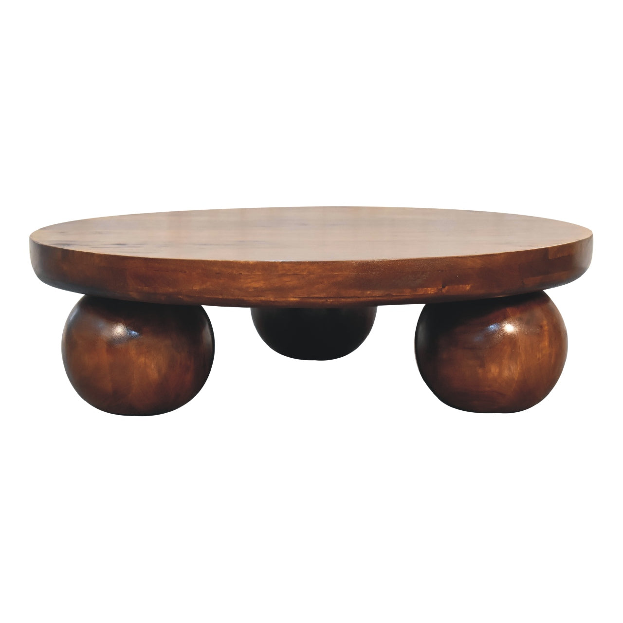 Solid Wood Chestnut Central Ball Coffee Table