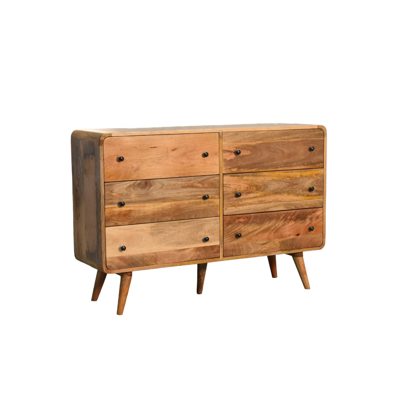 Large Curved Oak-ish Chest Of Draws