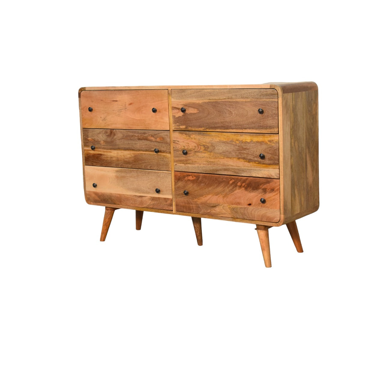 Large Curved Oak-ish Chest Of Draws