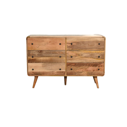Large Curved Oak-ish Chest Of Draws