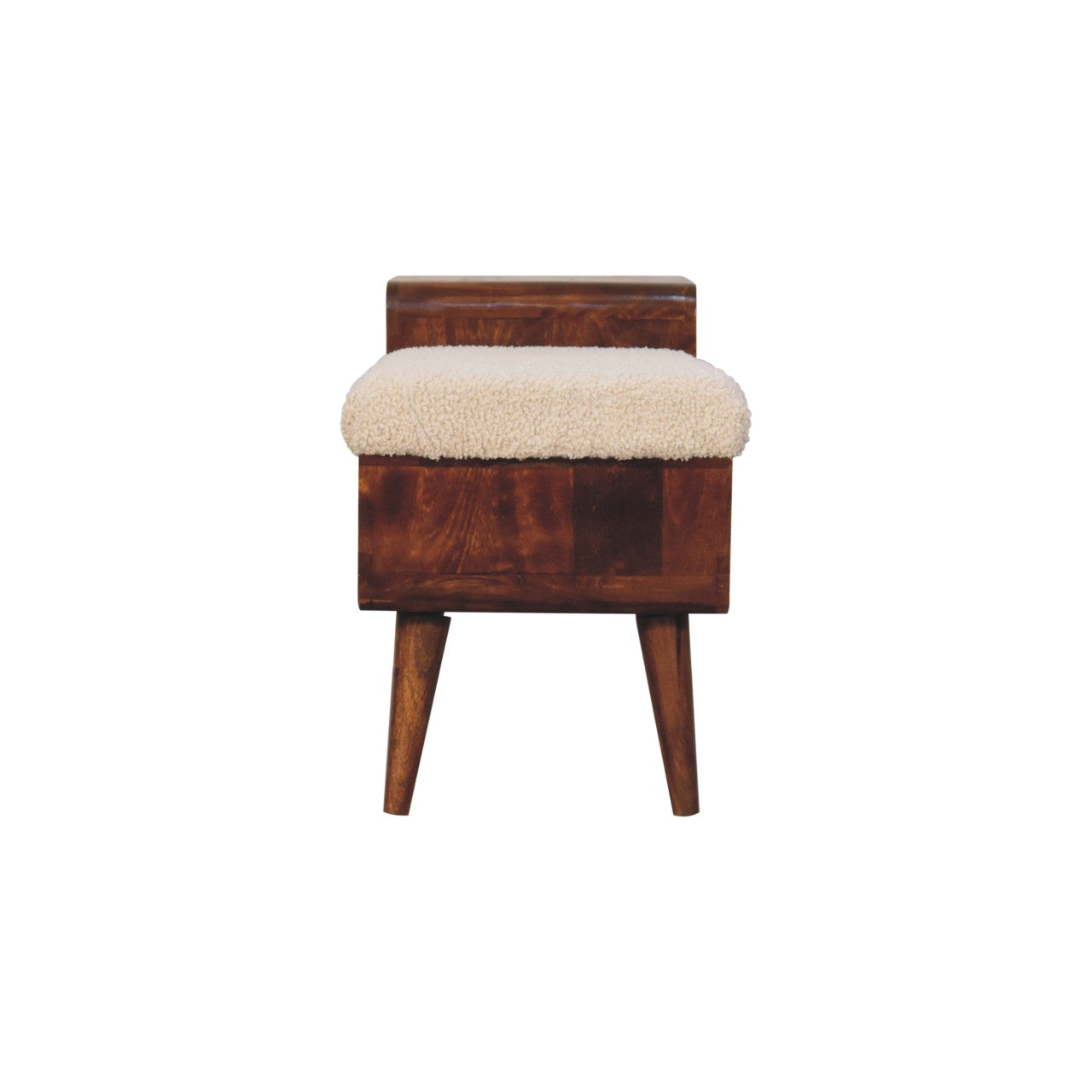 Boucle Carved Chestnut Telephone Table Entryway Bench