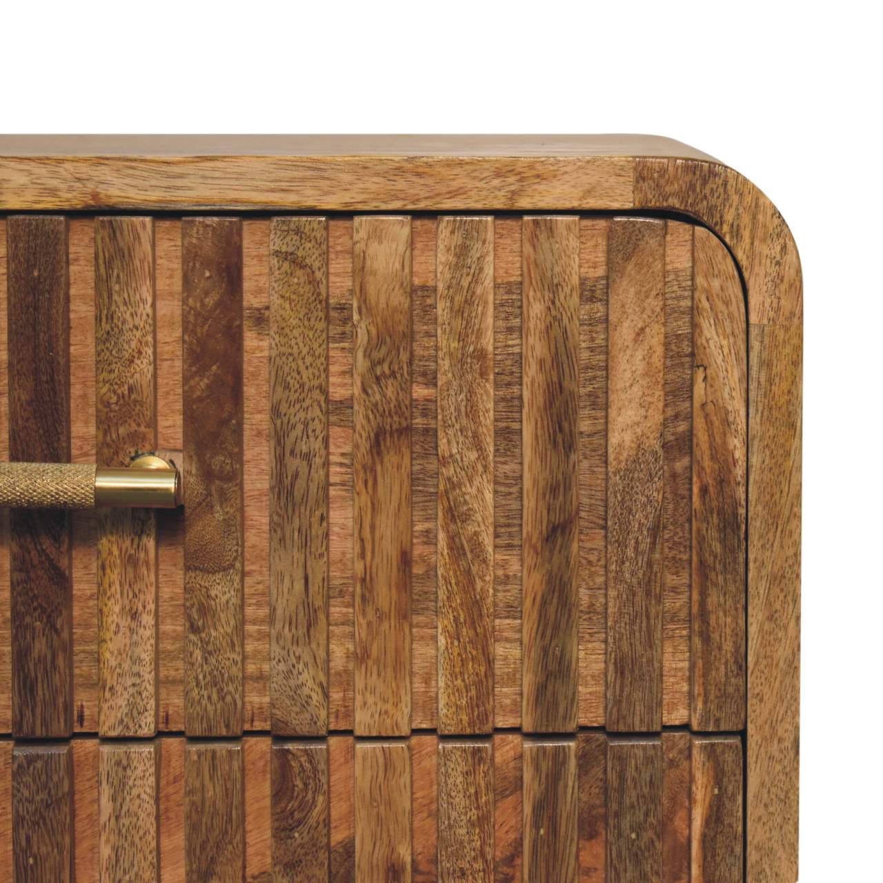 wooden T-bar Ridged Bedside table