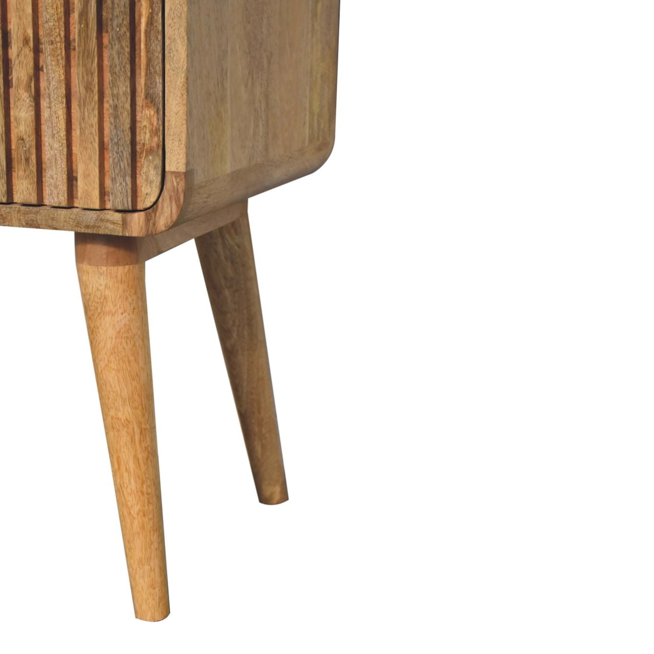 wooden T-bar Ridged Bedside table