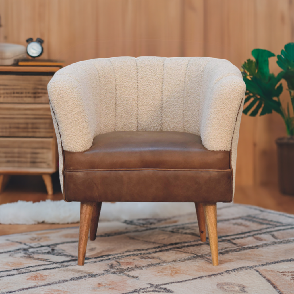 Boucle Cream Buffalo Armchair